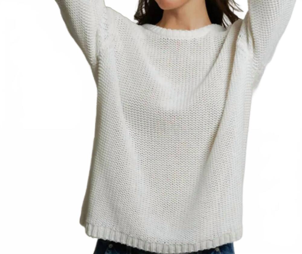 NEW PERFECTWHITETEE margaret boxy crewneck sweater in white